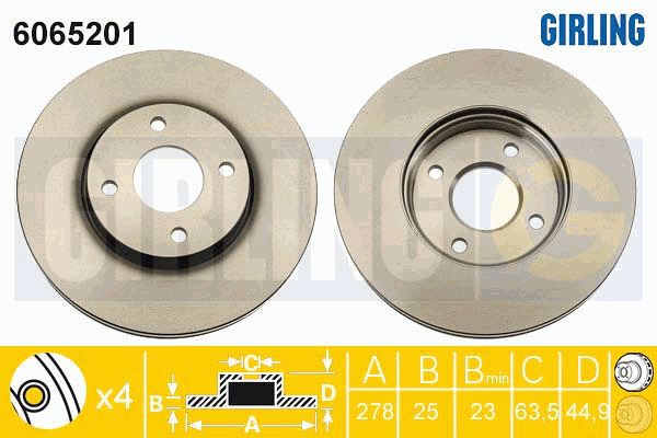 GIRLING Тормозной диск 6065201