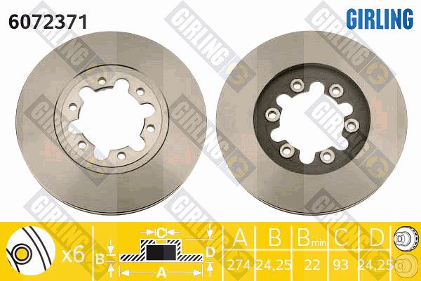 GIRLING Тормозной диск 6072371