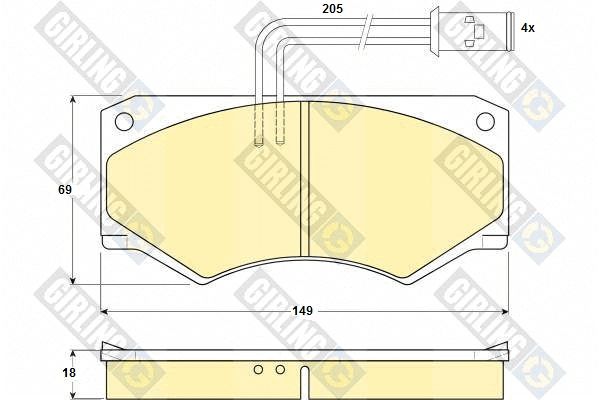 GIRLING Комплект тормозных колодок, дисковый тормоз 6103909