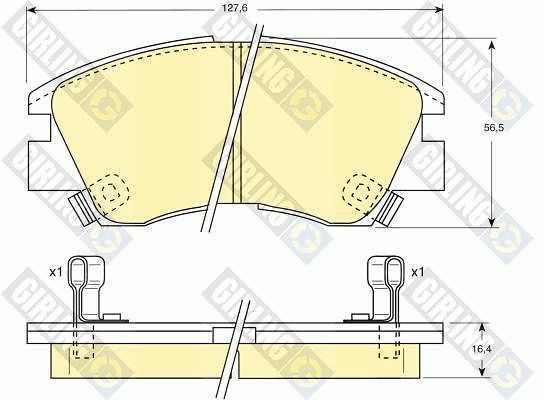 GIRLING Комплект тормозных колодок, дисковый тормоз 6107299