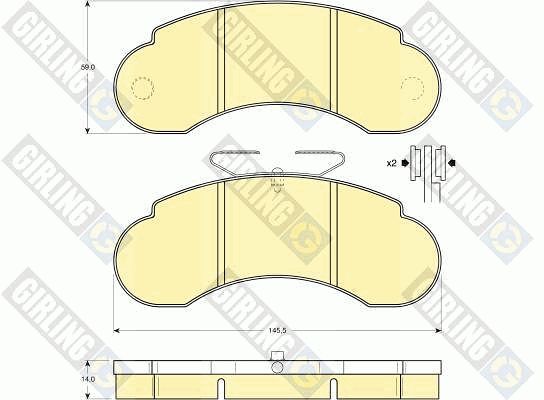 GIRLING Комплект тормозных колодок, дисковый тормоз 6109503