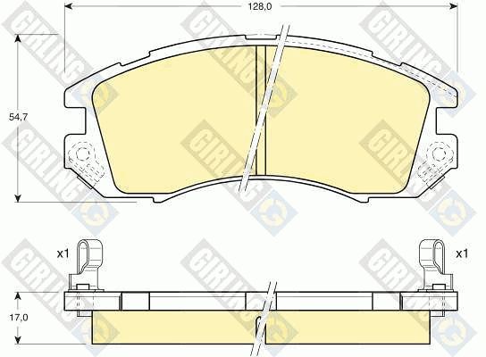 GIRLING Комплект тормозных колодок, дисковый тормоз 6109899