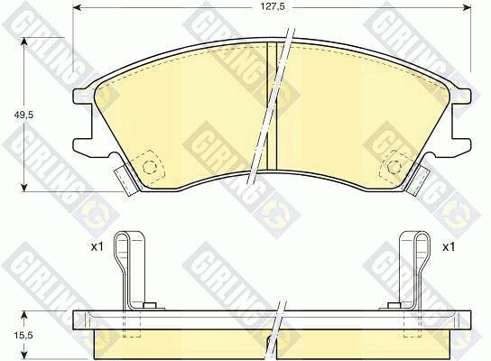 GIRLING Bremžu uzliku kompl., Disku bremzes 6109929