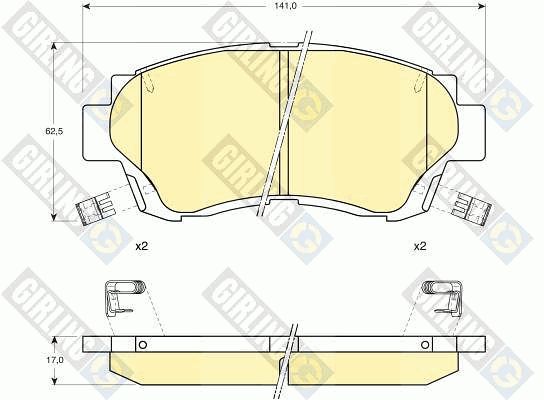GIRLING Комплект тормозных колодок, дисковый тормоз 6111429