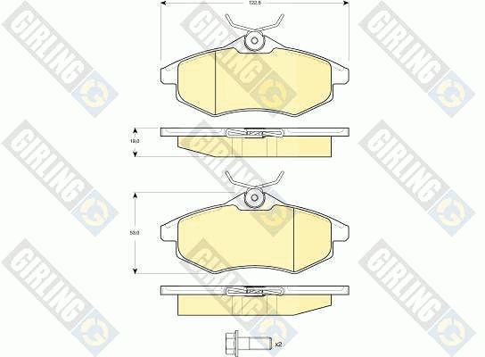 GIRLING Bremžu uzliku kompl., Disku bremzes 6114951