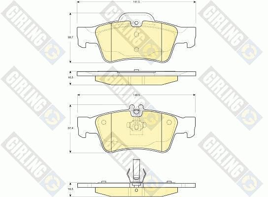 GIRLING Комплект тормозных колодок, дисковый тормоз 6115462
