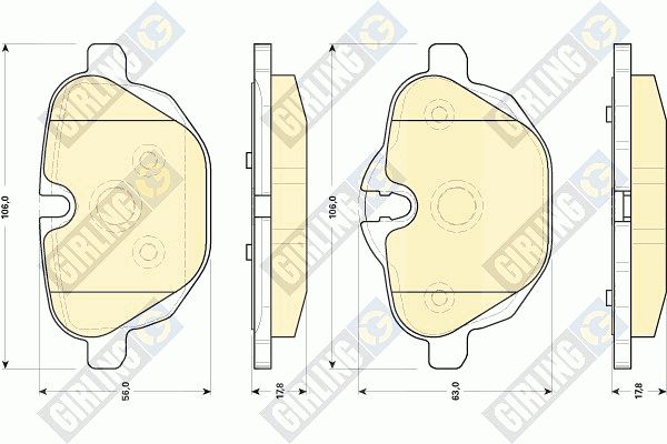 GIRLING Комплект тормозных колодок, дисковый тормоз 6118404