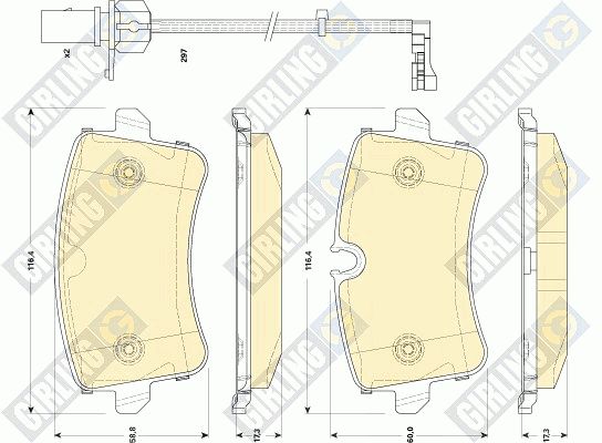 GIRLING Комплект тормозных колодок, дисковый тормоз 6118661