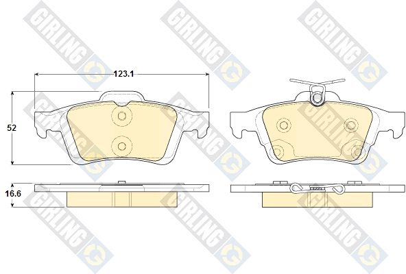 GIRLING Комплект тормозных колодок, дисковый тормоз 6119382
