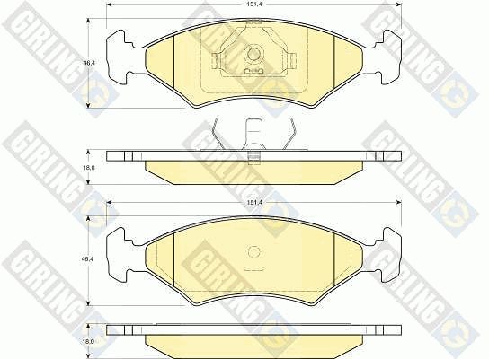 GIRLING Комплект тормозных колодок, дисковый тормоз 6131782