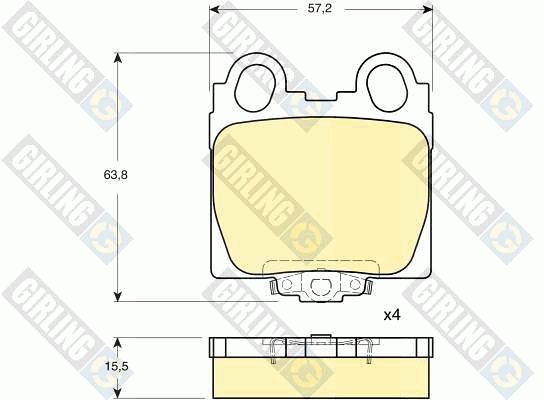 GIRLING Комплект тормозных колодок, дисковый тормоз 6132339