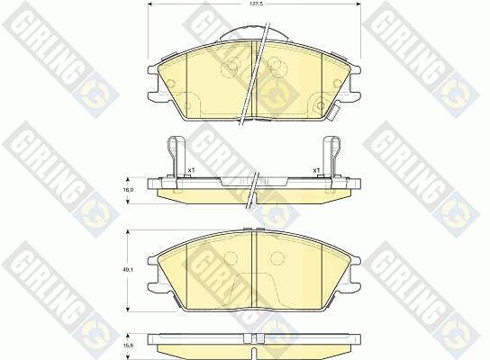 GIRLING Комплект тормозных колодок, дисковый тормоз 6133319
