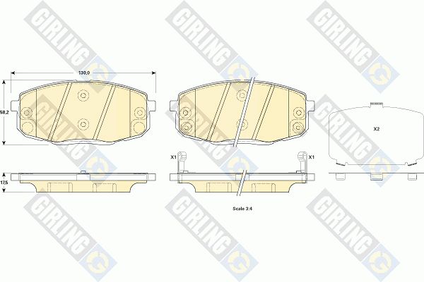 GIRLING Комплект тормозных колодок, дисковый тормоз 6135239