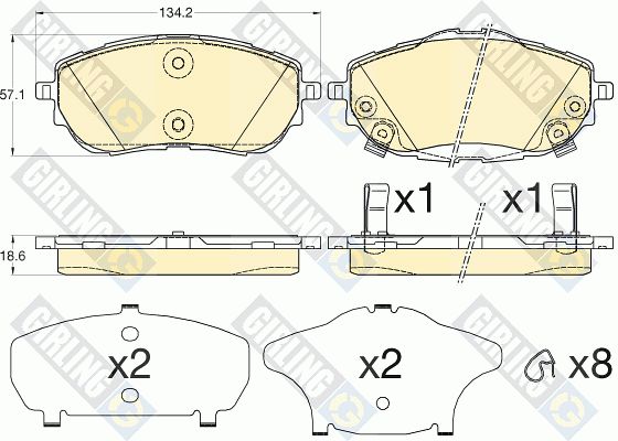 GIRLING Комплект тормозных колодок, дисковый тормоз 6135983