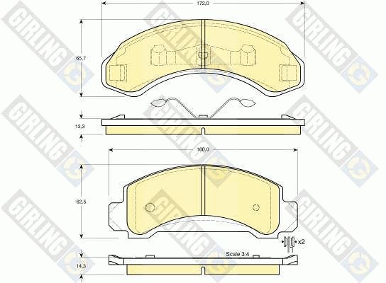 GIRLING Bremžu uzliku kompl., Disku bremzes 6140043