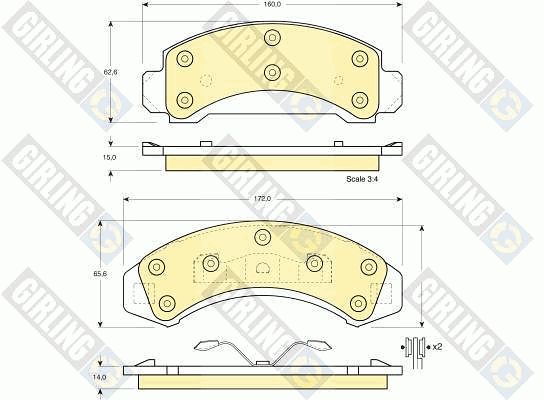 GIRLING Комплект тормозных колодок, дисковый тормоз 6140139