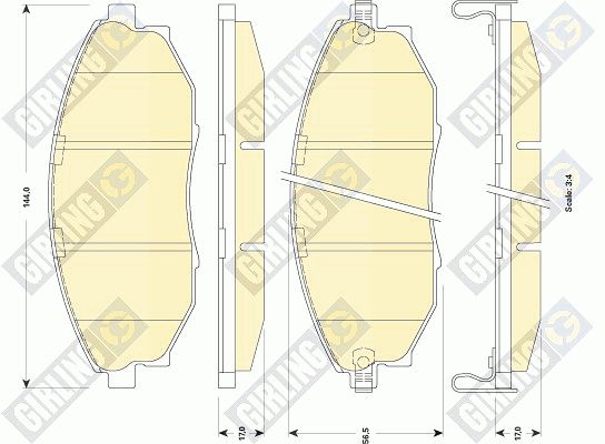 GIRLING Комплект тормозных колодок, дисковый тормоз 6141799