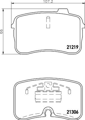 HELLA Комплект тормозных колодок, дисковый тормоз 8DB 355 008-201