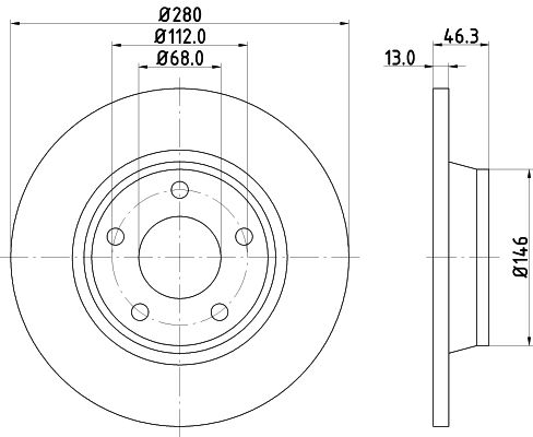 HELLA Bremžu diski 8DD 355 104-171