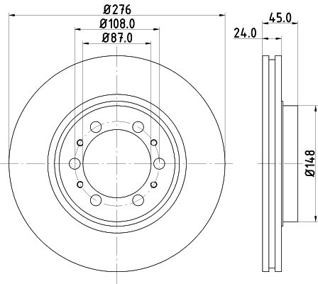 HELLA Тормозной диск 8DD 355 105-131