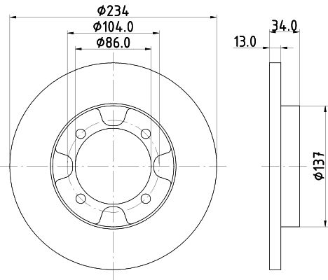 HELLA Тормозной диск 8DD 355 105-781