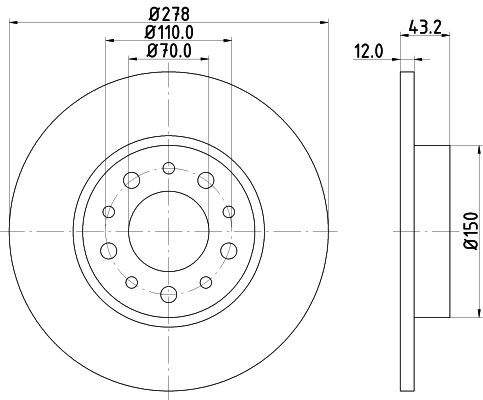 HELLA Bremžu diski 8DD 355 112-541