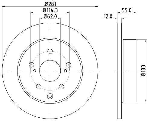 HELLA Тормозной диск 8DD 355 114-071