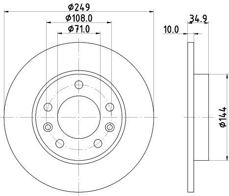 HELLA Bremžu diski 8DD 355 120-581