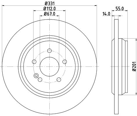 HELLA Bremžu diski 8DD 355 122-091