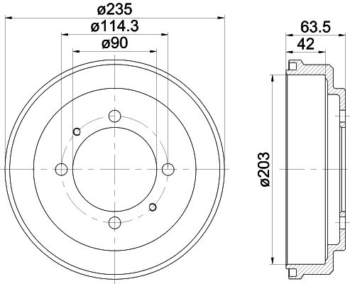 HELLA Тормозной барабан 8DT 355 300-831