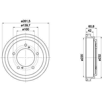 HELLA Bremžu trumulis 8DT 355 301-951