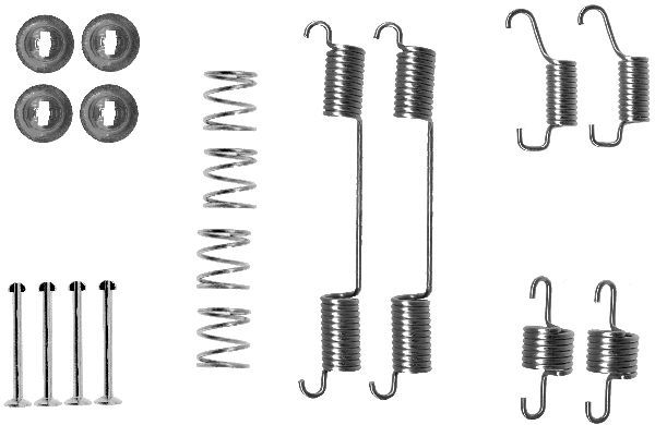 HELLA Piederumu komplekts, Stāvbremzes mehānisma bremžu  8DZ 355 200-711