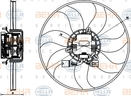 HELLA Ventilators, Motora dzesēšanas sistēma 8EW 351 040-071