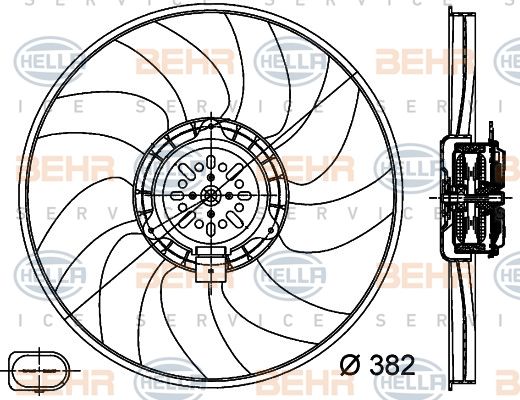 HELLA Ventilators, Motora dzesēšanas sistēma 8EW 351 044-351
