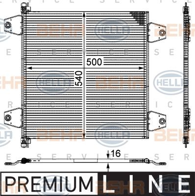 HELLA Конденсатор, кондиционер 8FC 351 029-091