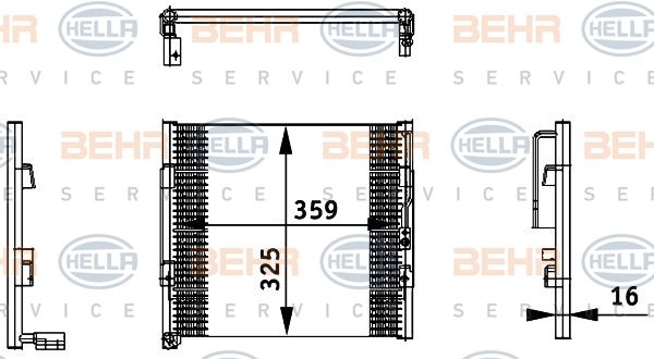 HELLA Конденсатор, кондиционер 8FC 351 035-731