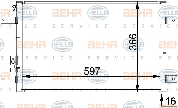 HELLA Конденсатор, кондиционер 8FC 351 036-111