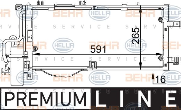 HELLA Конденсатор, кондиционер 8FC 351 300-611