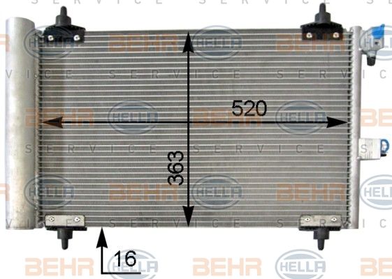 HELLA Конденсатор, кондиционер 8FC 351 301-034