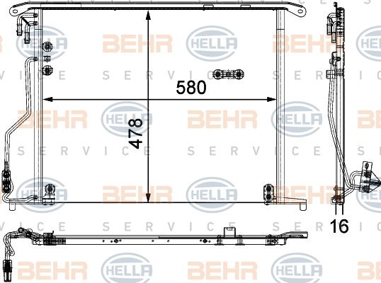 HELLA Конденсатор, кондиционер 8FC 351 301-174