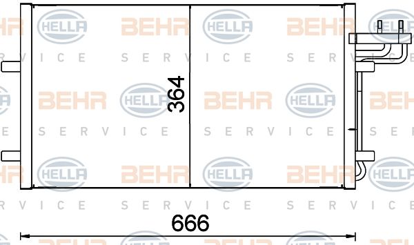 HELLA Конденсатор, кондиционер 8FC 351 301-734