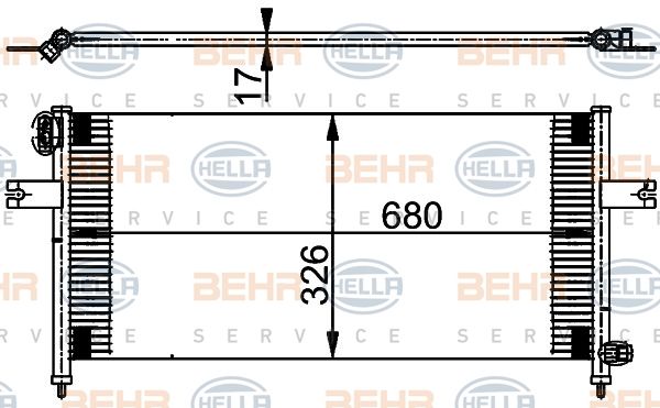 HELLA Конденсатор, кондиционер 8FC 351 302-041