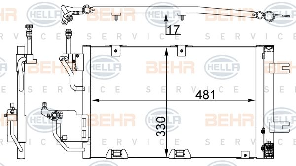 HELLA Конденсатор, кондиционер 8FC 351 302-374