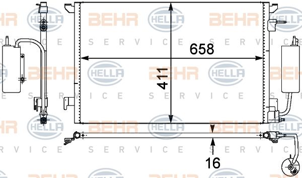 HELLA Конденсатор, кондиционер 8FC 351 302-531