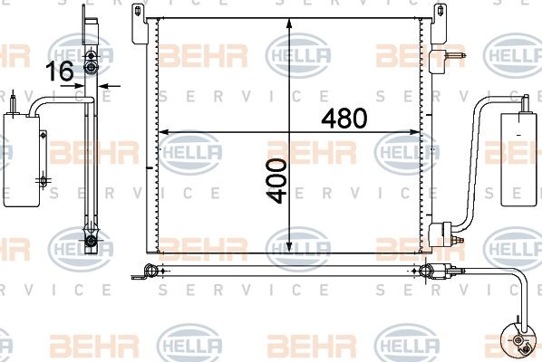 HELLA Конденсатор, кондиционер 8FC 351 302-541