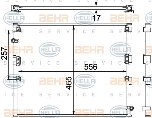 HELLA Конденсатор, кондиционер 8FC 351 304-071