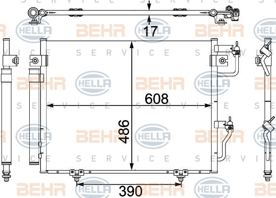 HELLA Конденсатор, кондиционер 8FC 351 304-081