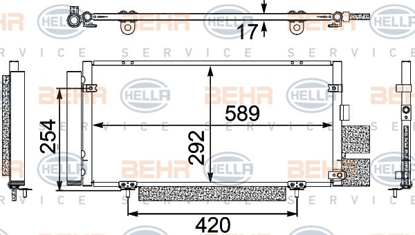 HELLA Конденсатор, кондиционер 8FC 351 304-121