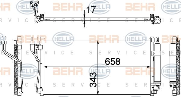 HELLA Конденсатор, кондиционер 8FC 351 304-731