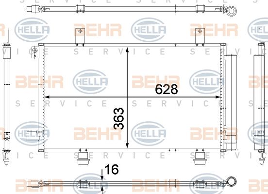 HELLA Конденсатор, кондиционер 8FC 351 307-741